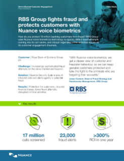 Royal Bank of Scotland RBS case study Biometric Authentication Fraud Prevention Nuance