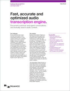 Nuance Transcription Engine data sheet icon Voice to text software data sheet