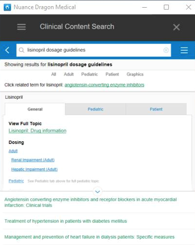 Clinical Content Search screenshot-dosage-guidelines